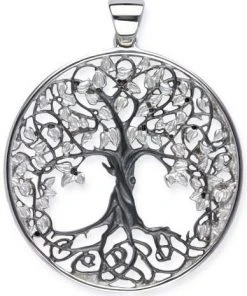 Echt LuxXL Sterling Silver/Black Tree Of Life Pendant