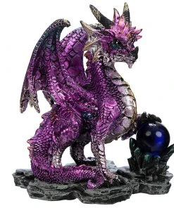 Puckator All Homeware Enchanted Nightmare Purple Dragon Crystal Rock Soothsayer