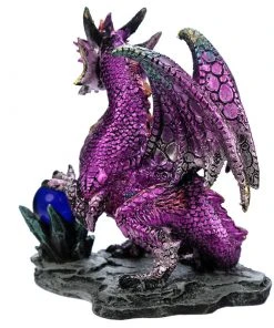 Puckator All Homeware Enchanted Nightmare Purple Dragon Crystal Rock Soothsayer