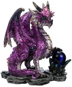 Puckator All Homeware Enchanted Nightmare Purple Dragon Crystal Rock Soothsayer