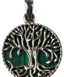 Echt All Jewellery EtNox Silver Tree Of Life Malachite Pendant