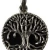 Echt All Jewellery EtNox Silver Tree Of Life Onyx Pendant