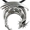 Echt EtNox Fantasy Dragon Pendant Sterling Silver Gothic Jewellery