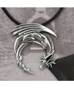 Echt EtNox Fantasy Dragon Pendant Sterling Silver Gothic Jewellery