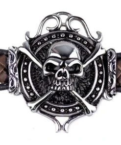 Echt EtNox Leather Skull Bracelet Gothic Jewellery