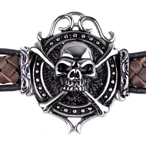 Echt EtNox Leather Skull Bracelet Gothic Jewellery 4 Echt EtNox Leather Skull Bracelet Gothic Jewellery