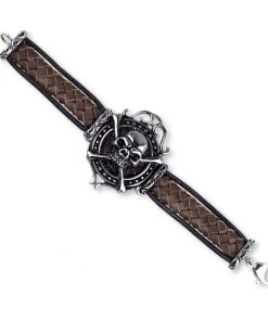 Echt EtNox Leather Skull Bracelet Gothic Jewellery
