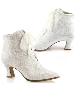 Fabulicious Victorian 30 Boots Ivory Steampunk Boots