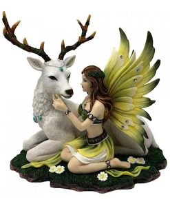 Nemesis Now Adoration Fairy With White Deer Figurine