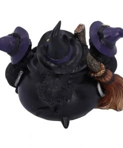 Nemesis Now Witchy Homeware Familiar Cauldron Witches Cat Candle Holder