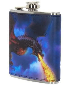 Nemesis Now James Ryman Fire In The Sky Dragon Hip Flask