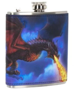 Nemesis Now James Ryman Fire In The Sky Dragon Hip Flask