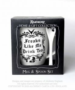 Alchemy Gothic Steampunk Homeware Alchemy Freaks Like Me Drink Tea Mug And Spoon Set 7 Alchemy Gothic Steampunk Homeware Alchemy Freaks Like Me Drink Tea Mug And Spoon Set