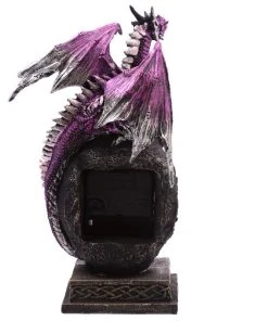 Puckator Geode Crystal Purple Dragon Clock All Homeware