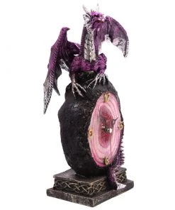 Puckator Geode Crystal Purple Dragon Clock All Homeware