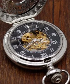 Pocketwatches Silvertone Steampunk Pocket Watch Gift Box Set Steampunk Jewellery