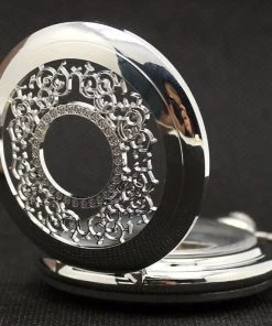 Pocketwatches Silvertone Steampunk Pocket Watch Gift Box Set Steampunk Jewellery