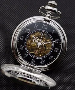 Pocketwatches Silvertone Steampunk Pocket Watch Gift Box Set Steampunk Jewellery