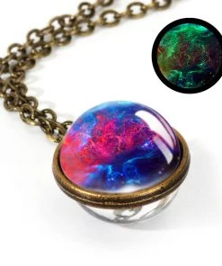 Gothic And Steampunk Jewellery Glow Galaxy Sphere Pendant