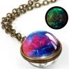 Gothic And Steampunk Jewellery Glow Galaxy Sphere Pendant