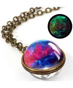 Gothic And Steampunk Jewellery Glow Galaxy Sphere Pendant