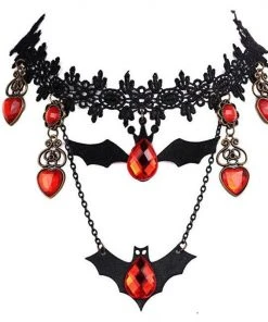 Lace Jewellery Black Lace Gothic Bats Choker Gothic Jewellery