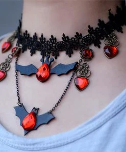 Lace Jewellery Black Lace Gothic Bats Choker Gothic Jewellery