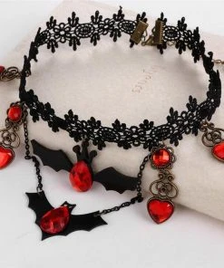 Lace Jewellery Black Lace Gothic Bats Choker Gothic Jewellery