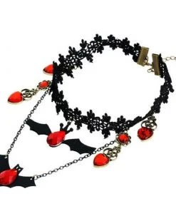 Lace Jewellery Black Lace Gothic Bats Choker Gothic Jewellery