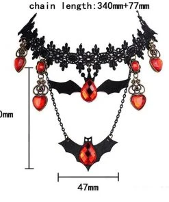 Lace Jewellery Black Lace Gothic Bats Choker Gothic Jewellery