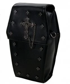 GOTHX Mini Metal Cross Black Coffin Bag Gothic Accessories