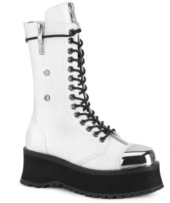 Demonia GRAVEDIGGER-14 Boots White Mens Fetish Boots
