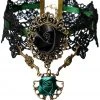 Lace Jewellery Green And Black Lace Gothic Rose Choker