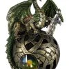 Nemesis Now Green Dragon On Golden Orb Light Up Index Of Taelth Figurine