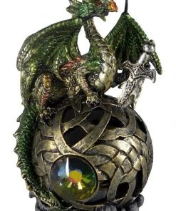 Nemesis Now Green Dragon On Golden Orb Light Up Index Of Taelth Figurine