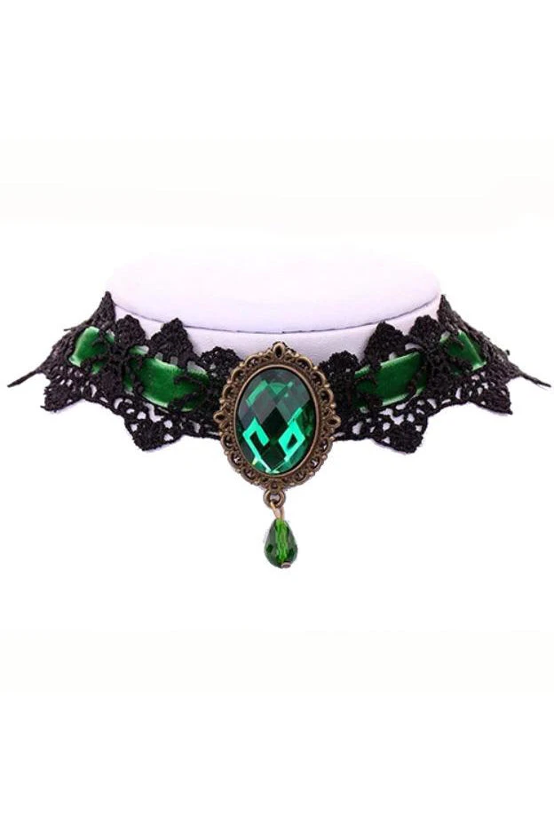 Lace Jewellery Gothic Jewellery Green Velvet Victorian Gothic Lace Choker 3 Lace Jewellery Gothic Jewellery Green Velvet Victorian Gothic Lace Choker