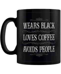 Grind Wears Black, Loves Coffee, Avoids People Mug