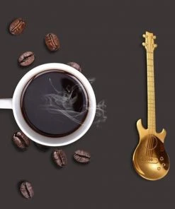 Gothic Accessories Gold Guitar Teaspoon