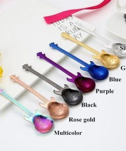 Gothic Accessories Gold Guitar Teaspoon