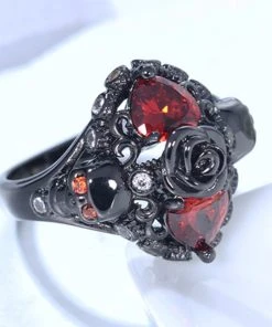 Gothic And Steampunk Jewellery Gothic Jewellery Hearts Rose And Skulls Ring