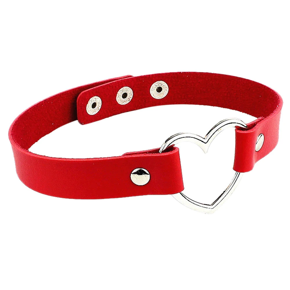 Gothic Collars Red Gothic Heart Choker 5 Gothic Collars Red Gothic Heart Choker
