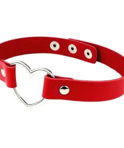 Gothic Collars Red Gothic Heart Choker