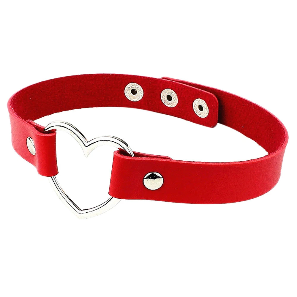 Gothic Collars Red Gothic Heart Choker 4 Gothic Collars Red Gothic Heart Choker
