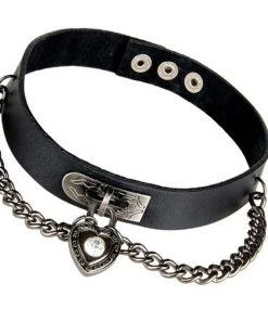 Gothic Collars Black Heart Chain Collar Gothic Accessories