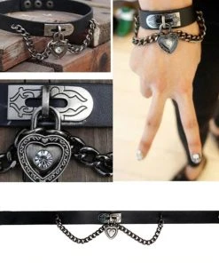 Gothic Collars Black Heart Chain Collar Gothic Accessories