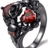 Gothic And Steampunk Jewellery Gothic Jewellery Hearts Rose And Skulls Ring