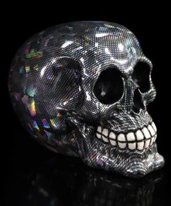 Nemesis Now All Homeware Holographic Silver Fishnet Skull
