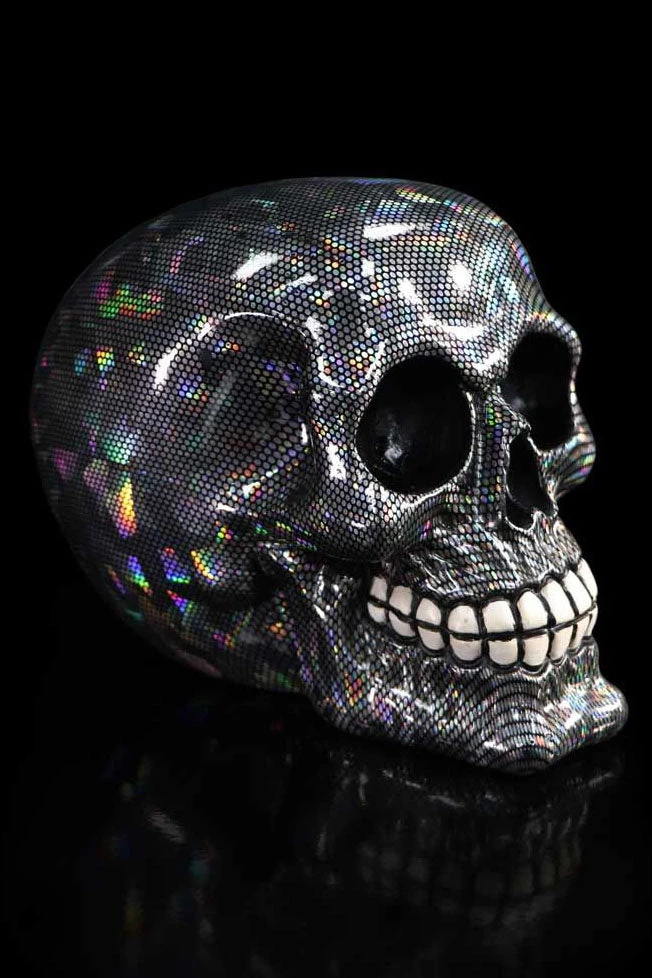 Nemesis Now All Homeware Holographic Silver Fishnet Skull 3 Nemesis Now All Homeware Holographic Silver Fishnet Skull