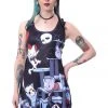 Innocent Clothing Horror Cats Lace Panel Vest