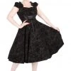 H&R London Black Flocked Victorian Dress All Ladies Clothing